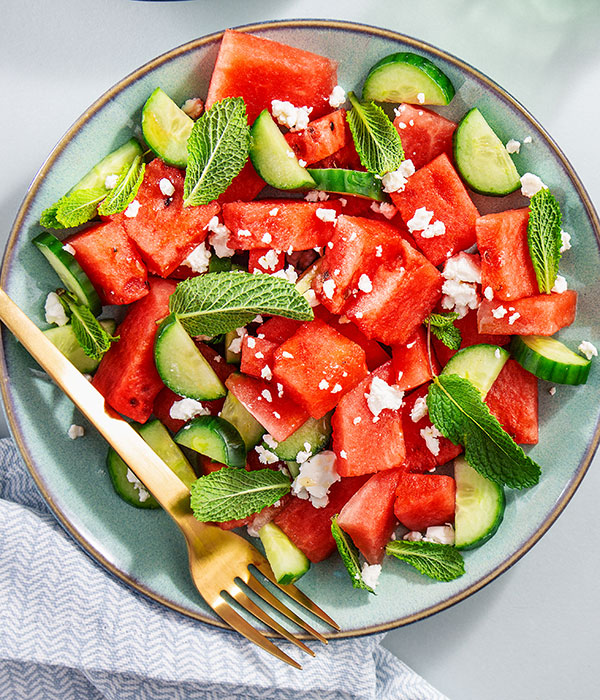 Watermelon and Cucumber Salad