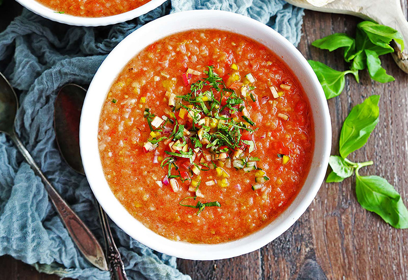 Easy Summer Gazpacho with Peaches