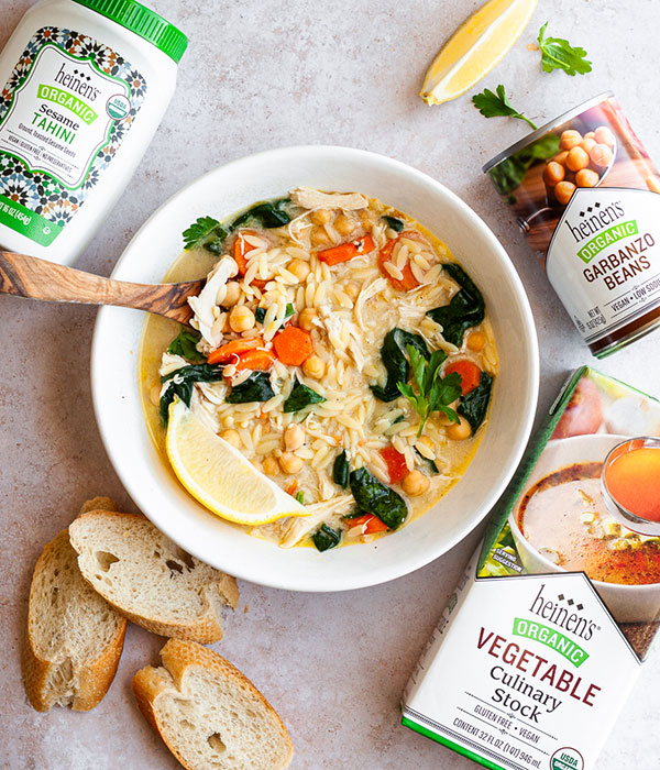 Lemon Chickpea Orzo Soup