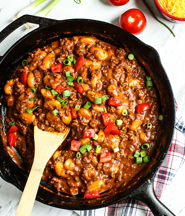 One-Pan Cheeseburger Gnocchi