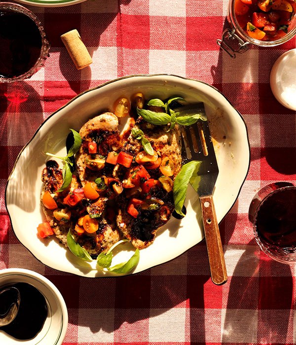 Paleo Bruschetta Chicken with Honey Balsamic Glaze