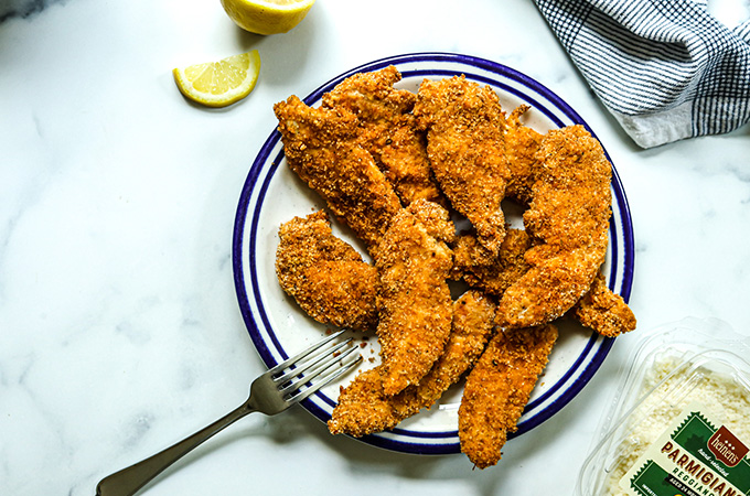 Lemon Parmesan Baked Chicken Tenders