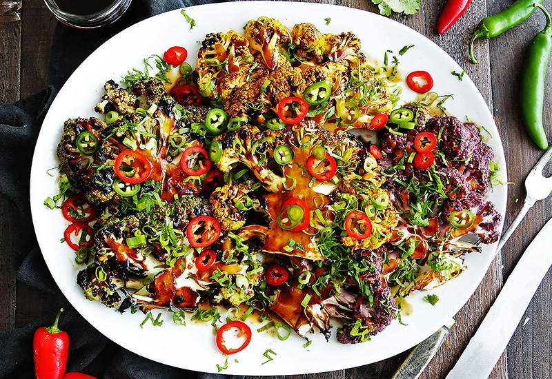 Grilled Teriyaki Cauliflower Steaks