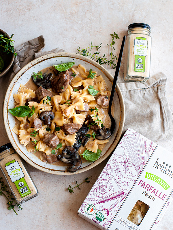 creamy beef stroganoff