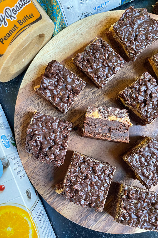 Chocolate Peanut Butter Crisp Bars