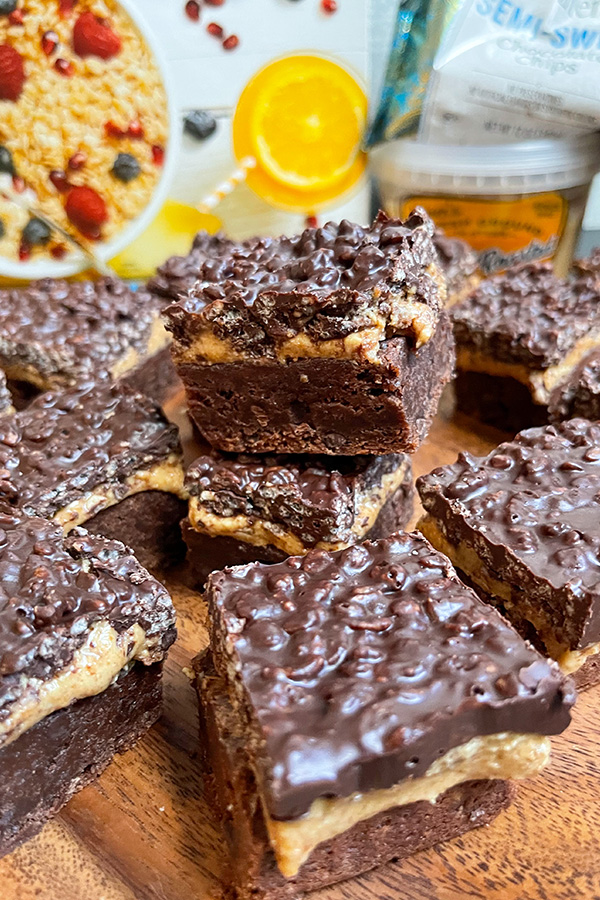Chocolate Peanut Butter Crisp Bars