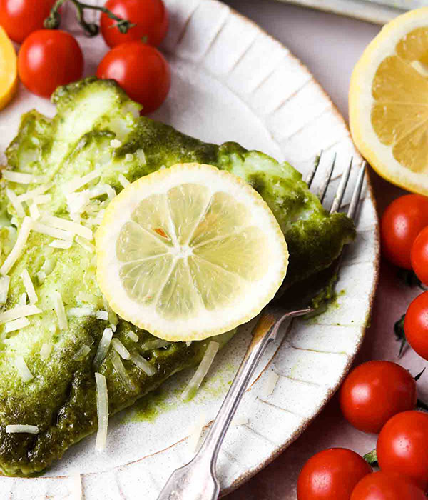 Kale Pesto with Roasted Cod