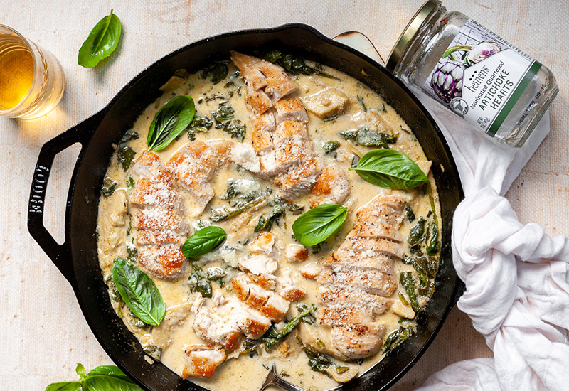 Spinach and Artichoke Chicken Skillet