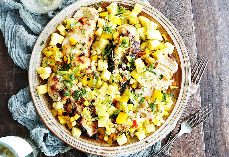 Grilled Chicken with Pineapple Mango Salsa