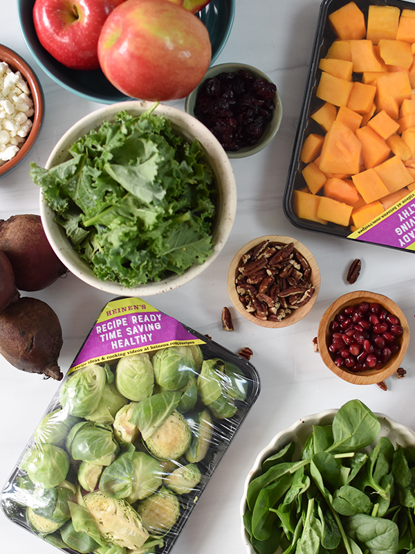 Fall Harvest Salad with Maple Tahini Dressing 