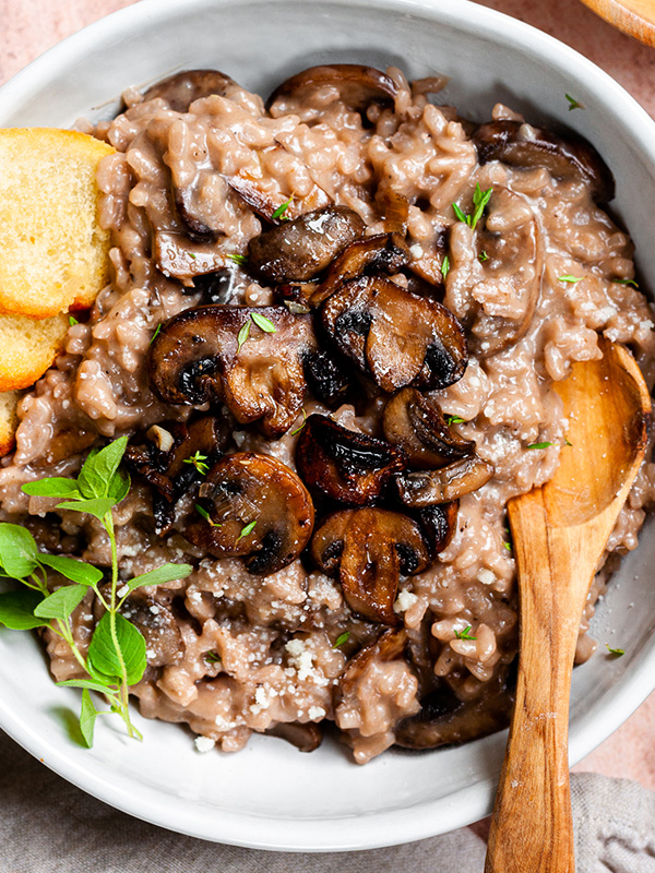 Red Wine Mushroom Risotto