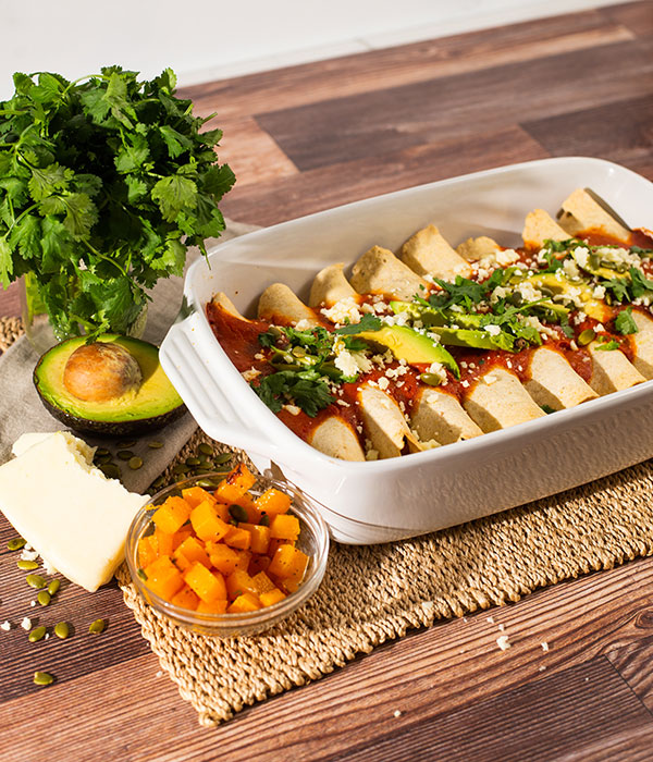 Butternut Squash and Black Bean Enchiladas
