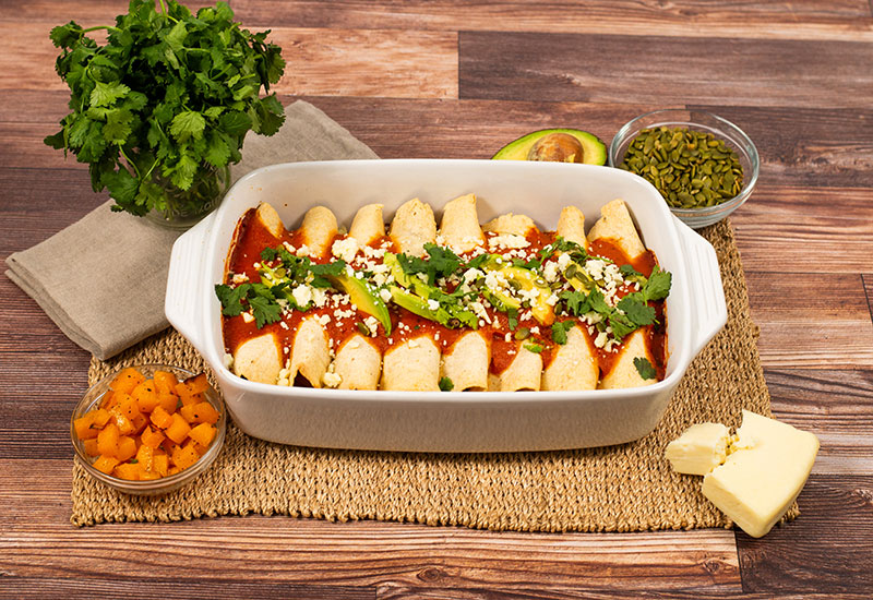 Butternut Squash and Black Bean Enchiladas