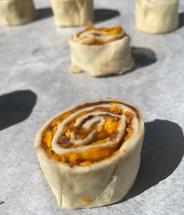 Cheddar Apple Butter Pinwheels