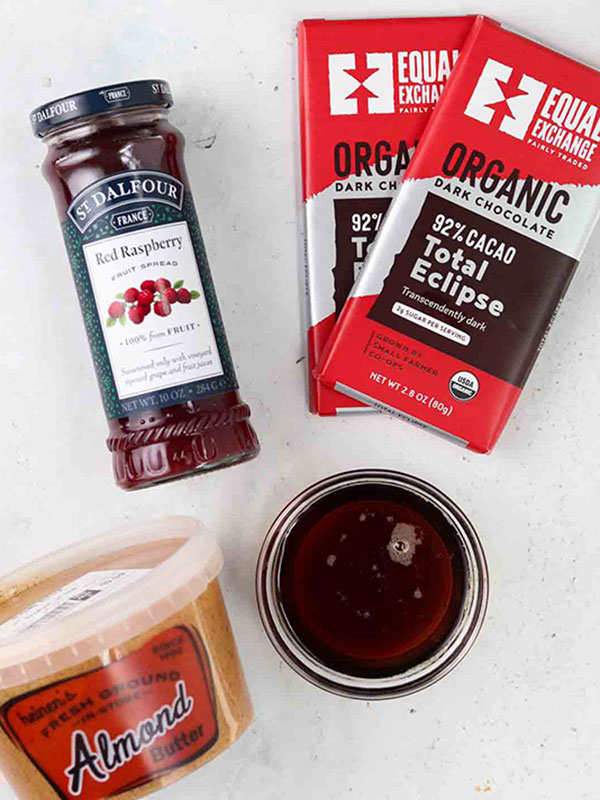 Dark Chocolate PB&J Cups Ingredients