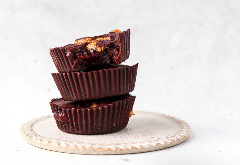 Dark Chocolate PB&J Cups