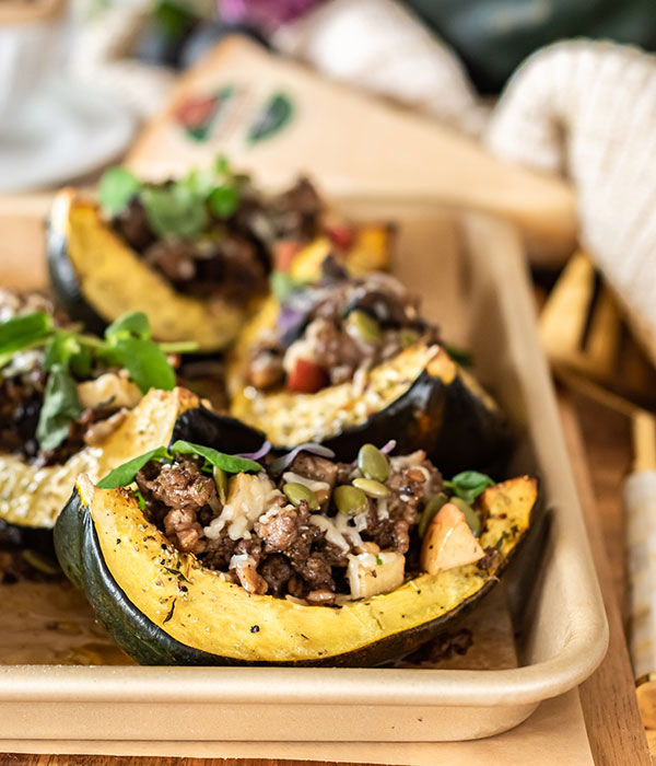 Sausage and Mushroom Stuffed Acorn Squash