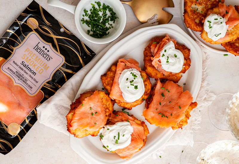 Smoked Salmon and Mashed Potato Fritters