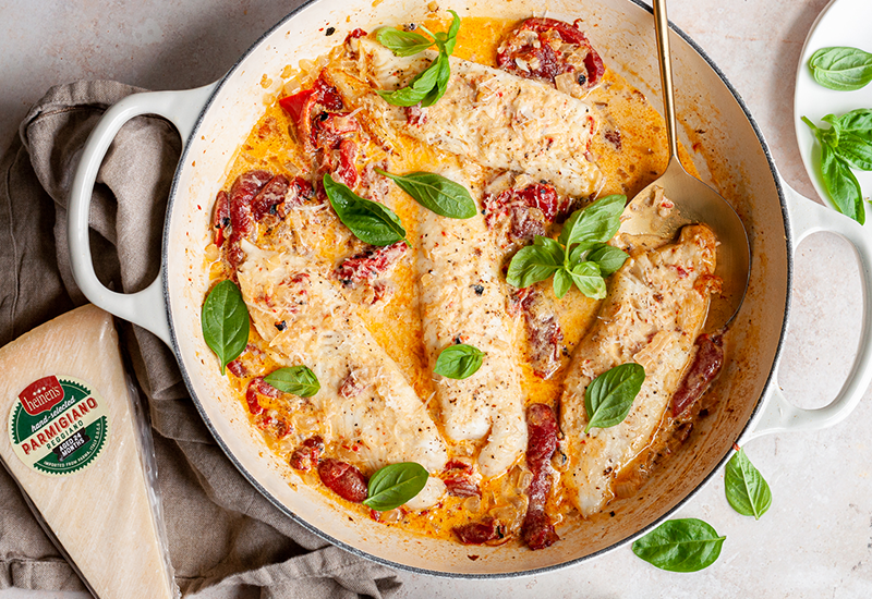 Tilapia and Roasted Red Pepper Skillet