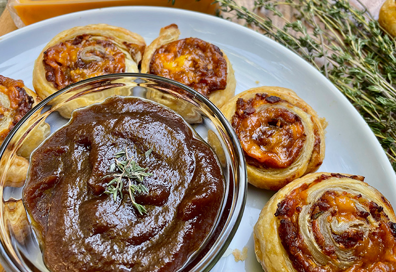 Cheddar Apple Butter Pinwheels