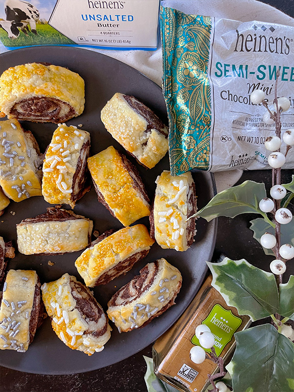 Chocolate Holiday Rugelach Cookies
