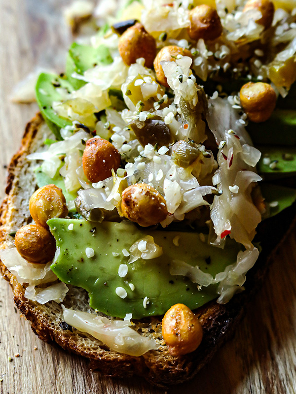 Sauerkraut Avocado Toast 2 Ways