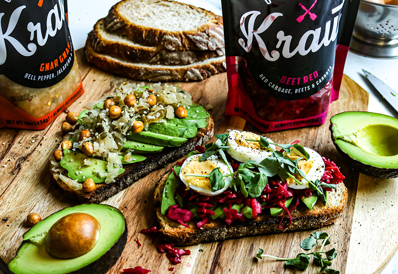 Sauerkraut Avocado Toast 2 Ways