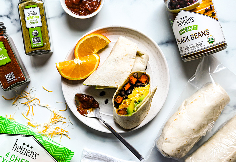 Sweet Potato Black Bean Freezer Breakfast Burritos