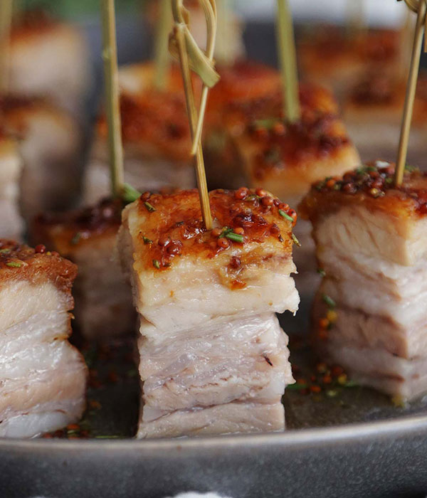 Maple Rosemary Pork Belly Bites