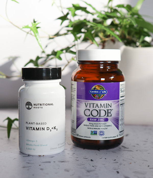 Nutritional Roots Vitamin D and Garden of Life Raw Zinc