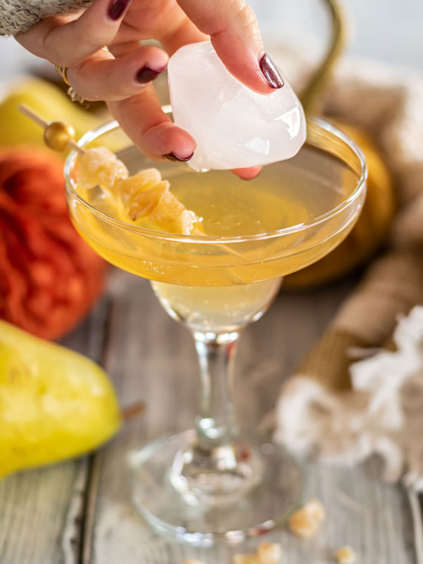 Pear Ginger Champagne Cocktail