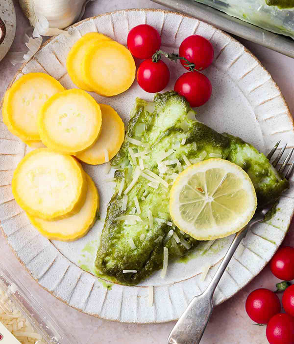 Roasted Cod with Kale Pesto