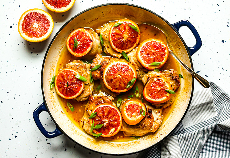 Blood Orange Chicken Thighs