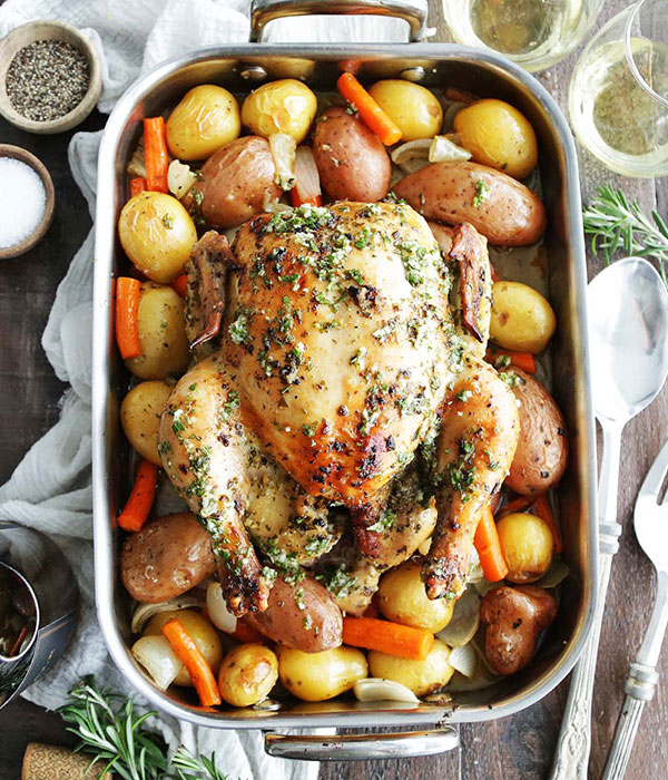 Garlic and Rosemary Whole Roasted Chicken