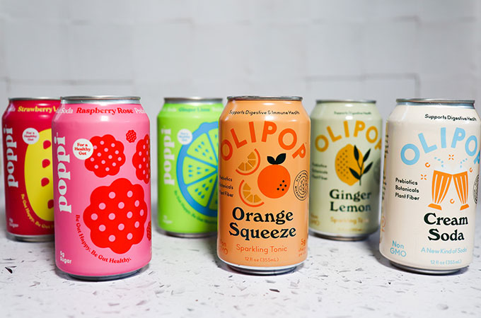 Poppi and OLIPOP Prebiotic Sodas