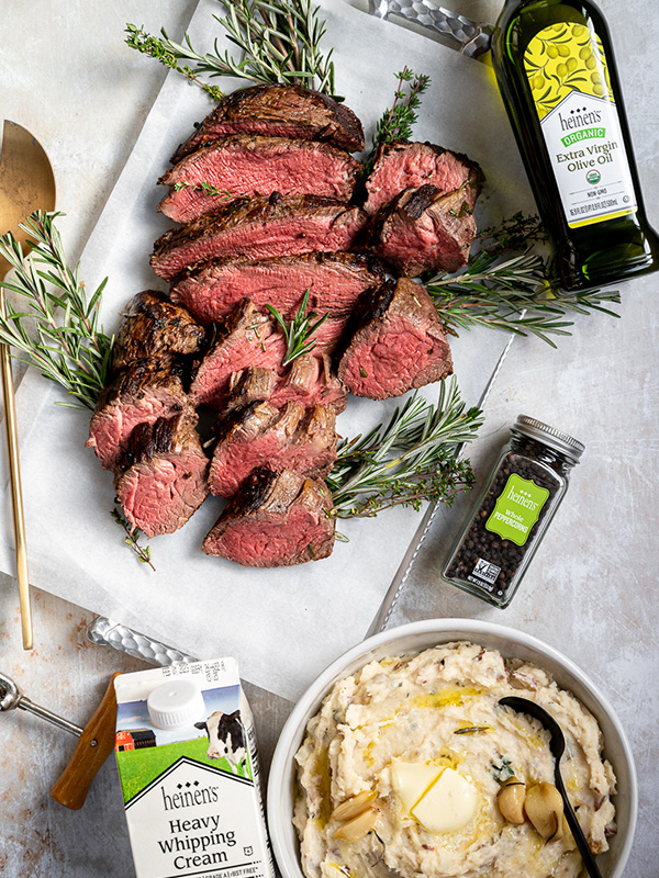 Rosemary Roasted Beef Tenderloin and Mashed Potatoes