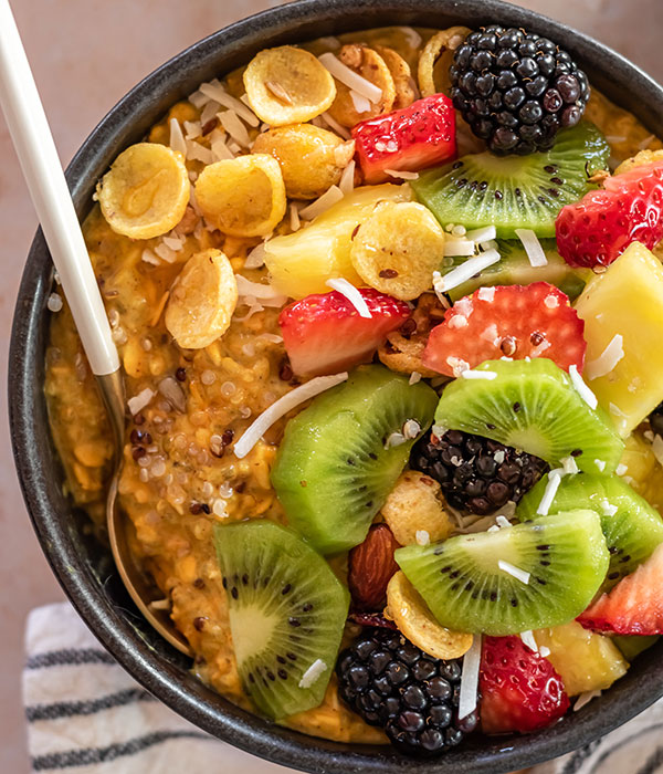 Turmeric and Citrus Overnight Oats with Quinoa