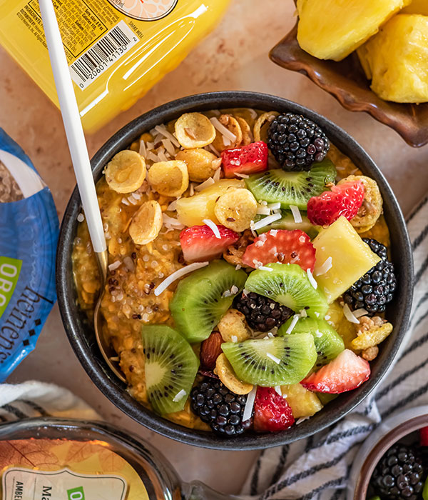 Turmeric and Citrus Overnight Oats with Quinoa