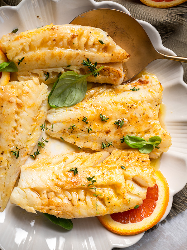 Pan Fried Cod with Citrus Herb Butter