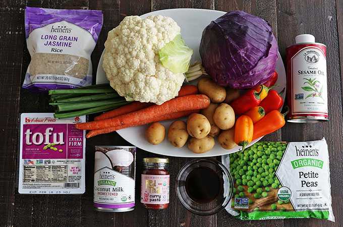 Vegetable Coconut Curry Ingredients