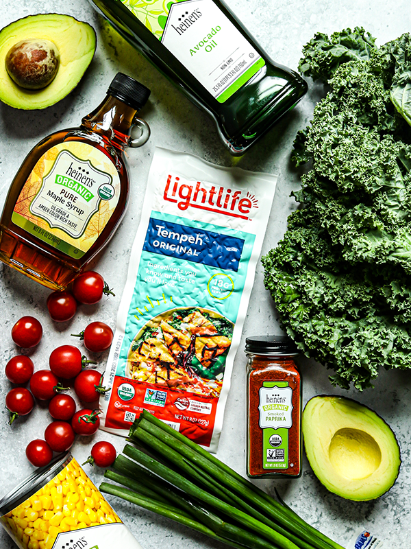 BLT Kale Salad with Tempeh Bacon