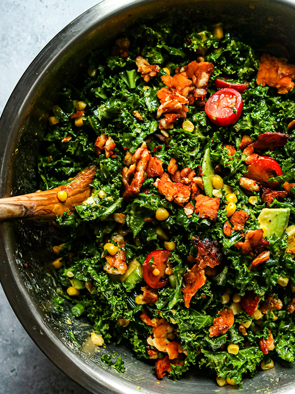BLT Kale Salad with Tempeh Bacon