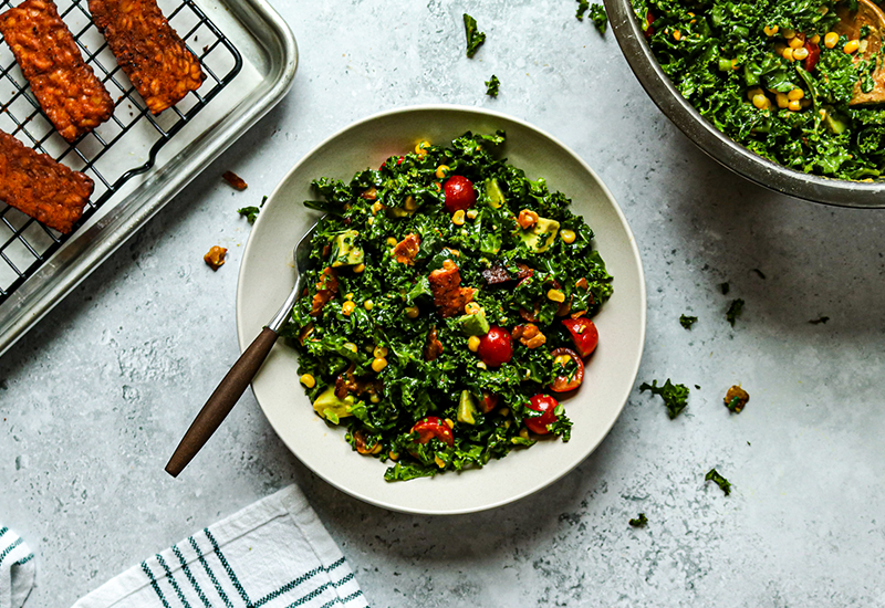 BLT Kale Salad with Tempeh Bacon