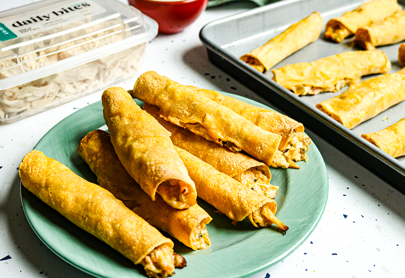 Cheesy Chicken Bacon Taquitos