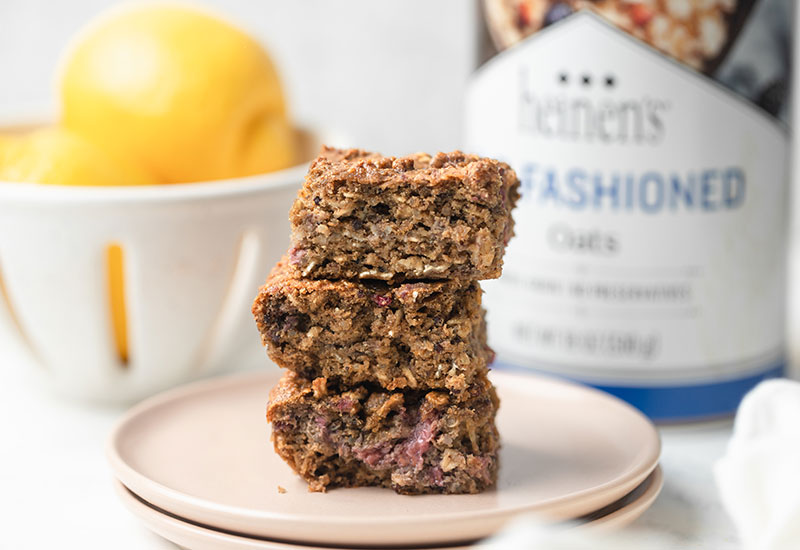 Lemon Raspberry Quinoa Bars