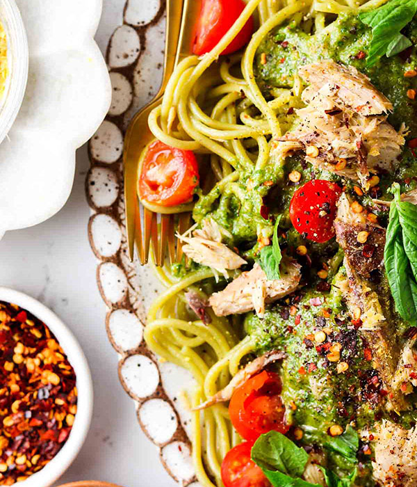 Mackerel Pesto Pasta