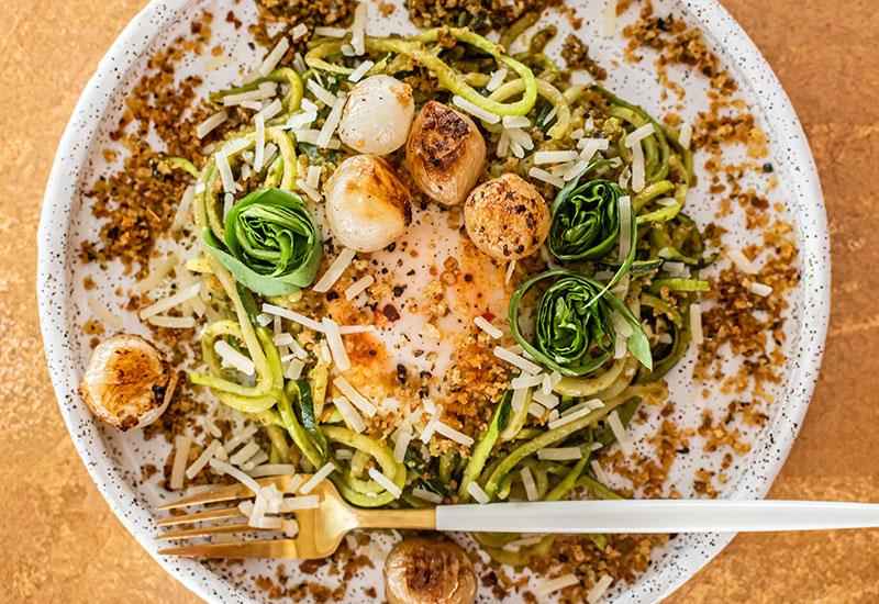 Zucchini Noodle Egg Nests