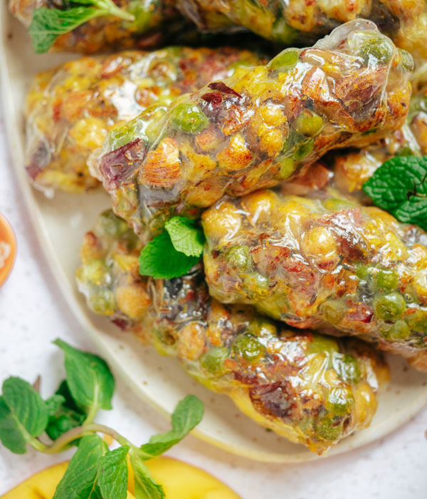 Spring Veggie Curry Rice Paper Rolls