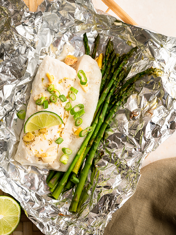 Honey Lime Halibut Foil Packets