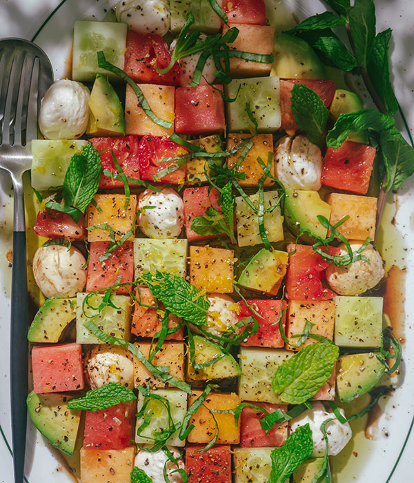 Melon and Mozzarella Mosaic Salad
